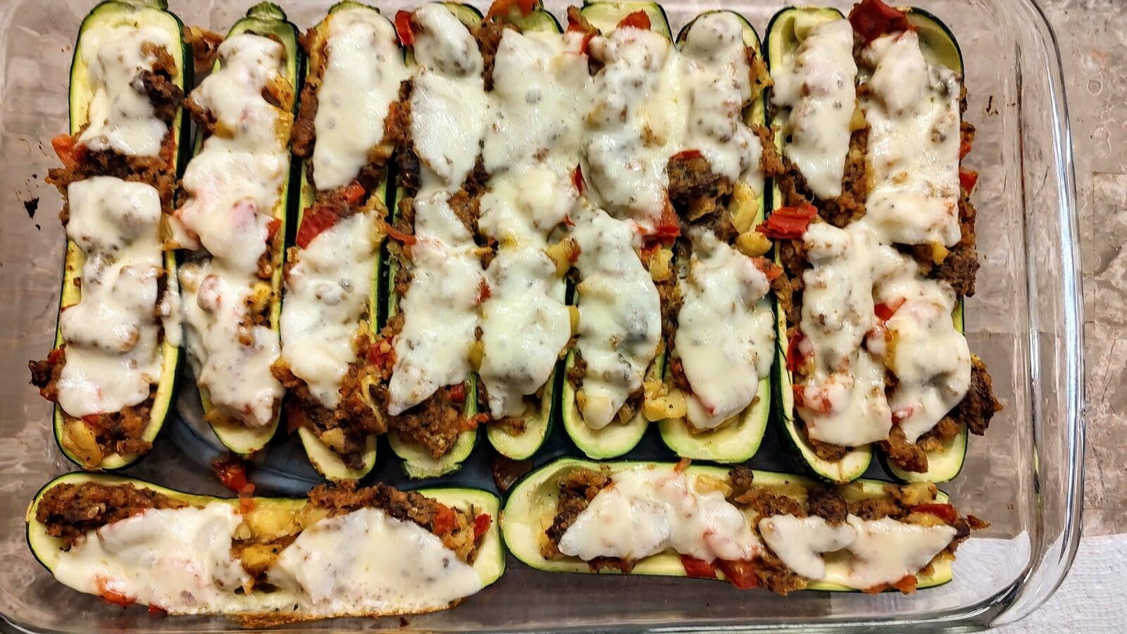 Italian Sausage Stuffed Zucchini